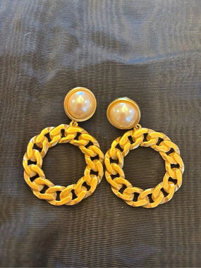 Gold-Tone Chain Statement Earrings